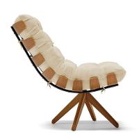 Kit 02 Poltronas Giratória Costela Linho A19 Grosso Bege - 1