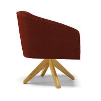 Kit 2 Poltronas Giratória Stella Bouclê Base De Madeira Ma30 - D'rossi Cor Terra