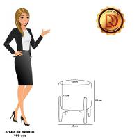 Kit 1 Poltrona E 1 Puff Stella Bouclê Off White Base Madeira Castanho - D'rossi - 7