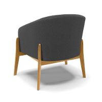 Kit 2 Poltronas Stella Bouclê Base Madeira Castanho - D'rossi Cor Grafite - 3