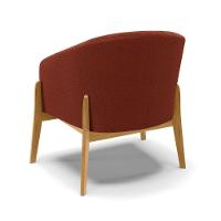 Kit 2 Poltronas Stella Bouclê Base Madeira Castanho - D'rossi Cor Terra