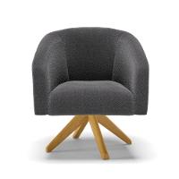 Poltrona Giratória Stella Bouclê Base De Madeira Ma30 - D'rossi Cor Grafite - 9