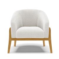 Kit 2 Poltronas Stella Bouclê Base Madeira Castanho - D'rossi Cor Off White - 7