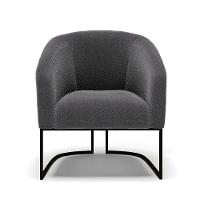 Kit 2 Poltronas Stella Bouclê Base Metálica Industrial Preto - D'rossi Cor Grafite - 6