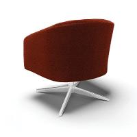 Poltrona Giratória Stella Bouclê Base Cromada - D'rossi Cor Terra - 2