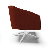 Poltrona Giratória Stella Bouclê Base Cromada - D'rossi Cor Terra - 6