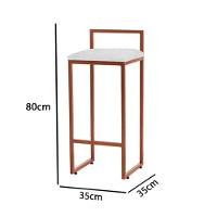 Banqueta Industrial Premium Bar Cozinha Bistrô Aço Dori Cobre Assento Suede Branco - Preto - 2