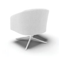 Poltrona Giratória Stella Bouclê Base Cromada - D'rossi Cor Off White - 6