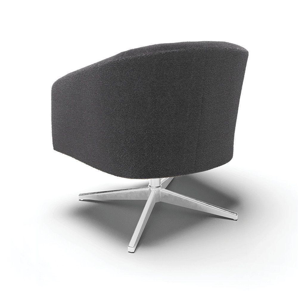 Poltrona Giratória Stella Bouclê Grafite Base Cromada - D'rossi - 6