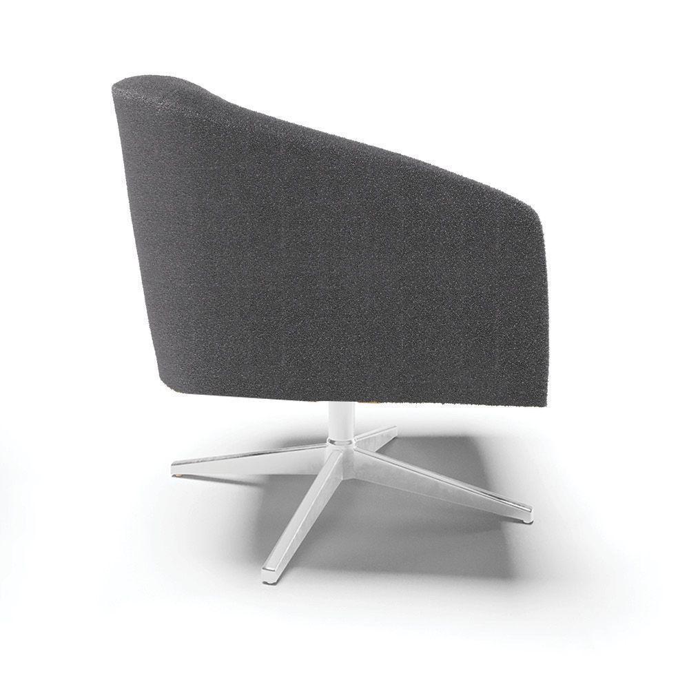 Poltrona Giratória Stella Bouclê Base Cromada - D'rossi Cor Grafite - 7