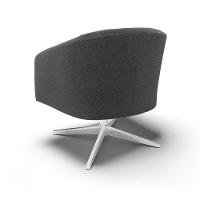 Poltrona Giratória Stella Bouclê Base Cromada - D'rossi Cor Grafite