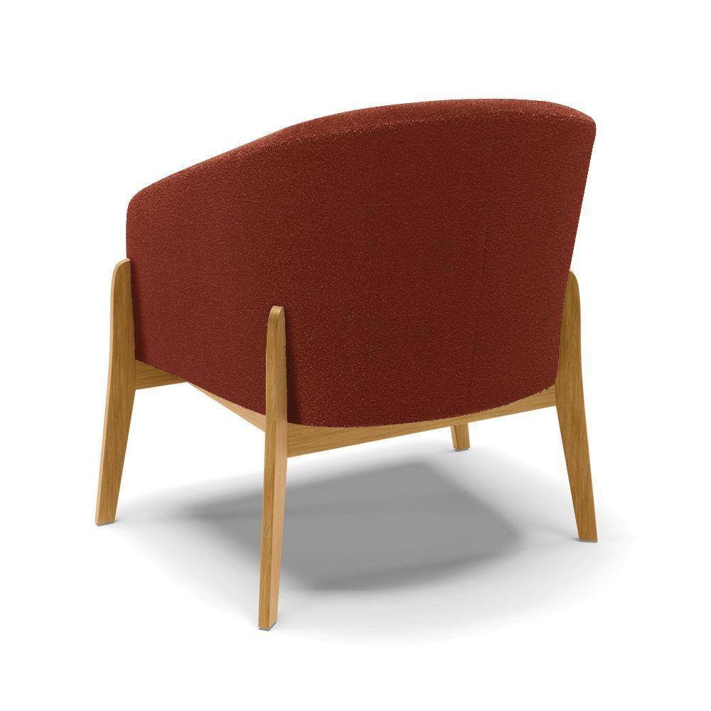 Kit 2 Poltronas Stella Bouclê Terra Base Madeira Castanho - D'rossi - 2