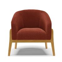 Kit 2 Poltronas Stella Bouclê Terra Base Madeira Castanho - D'rossi - 5