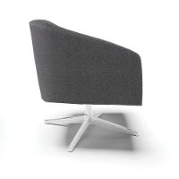 Kit 2 Poltronas Giratória Stella Bouclê Base Cromada - D'rossi Cor Grafite - 3