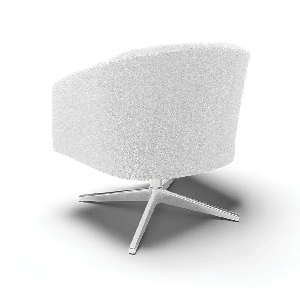 Kit 2 Poltronas Giratória Stella Bouclê Off White Base Cromada - D'rossi - 3