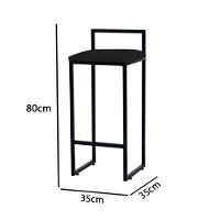 Kit 4 Banquetas Altas Industriais Em Aço Dori Preto Assento Suede Preto - Preto - 3