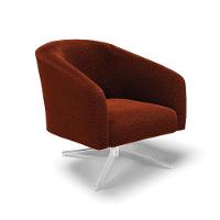 Kit 2 Poltronas Giratória Stella Bouclê Base Cromada - D'rossi Cor Terra - 8