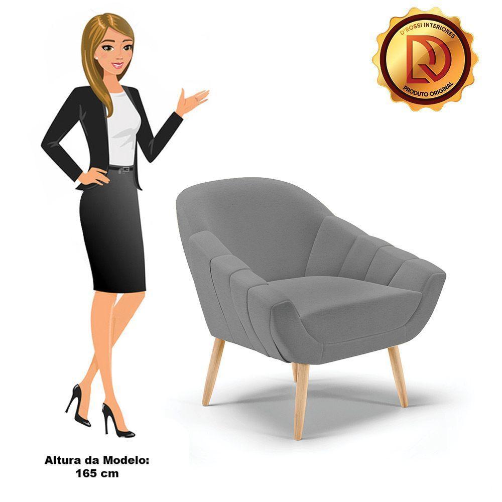 Poltrona Giovana Linho Grafite A26 Natural - 3