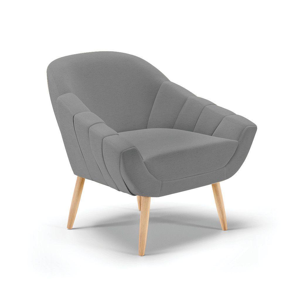 Poltrona Giovana Linho Grafite A26 Natural - 7