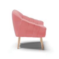 Kit 02 Poltronas Giovana Suede Rosê Natural - 6