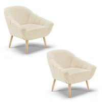 Kit 02 Poltronas Giovana Linho Natural A19 Bege - 1