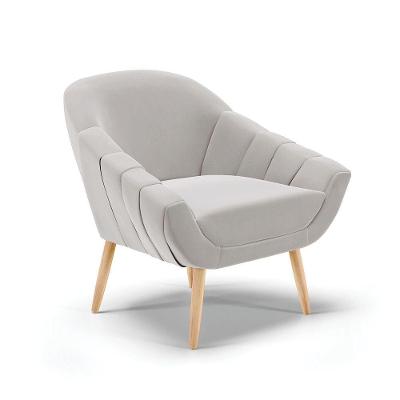 Poltrona Giovana Veludo Cinza Natural