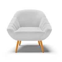 Poltrona Giovana Linho Cinza A05 Castanho - 7