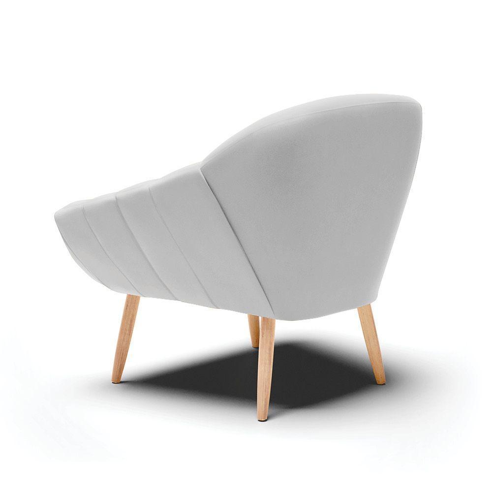 Kit 02 Poltronas Giovana Suede Natural Cinza - 4