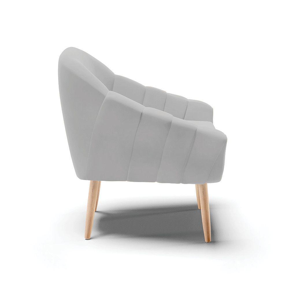 Kit 02 Poltronas Giovana Suede Natural Cinza - 5