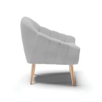 Kit 02 Poltronas Giovana Suede Natural Cinza - 5