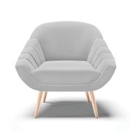 Kit 02 Poltronas Giovana Suede Natural Cinza - 6