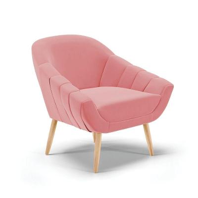 Poltrona Giovana Suede Rosê Natural