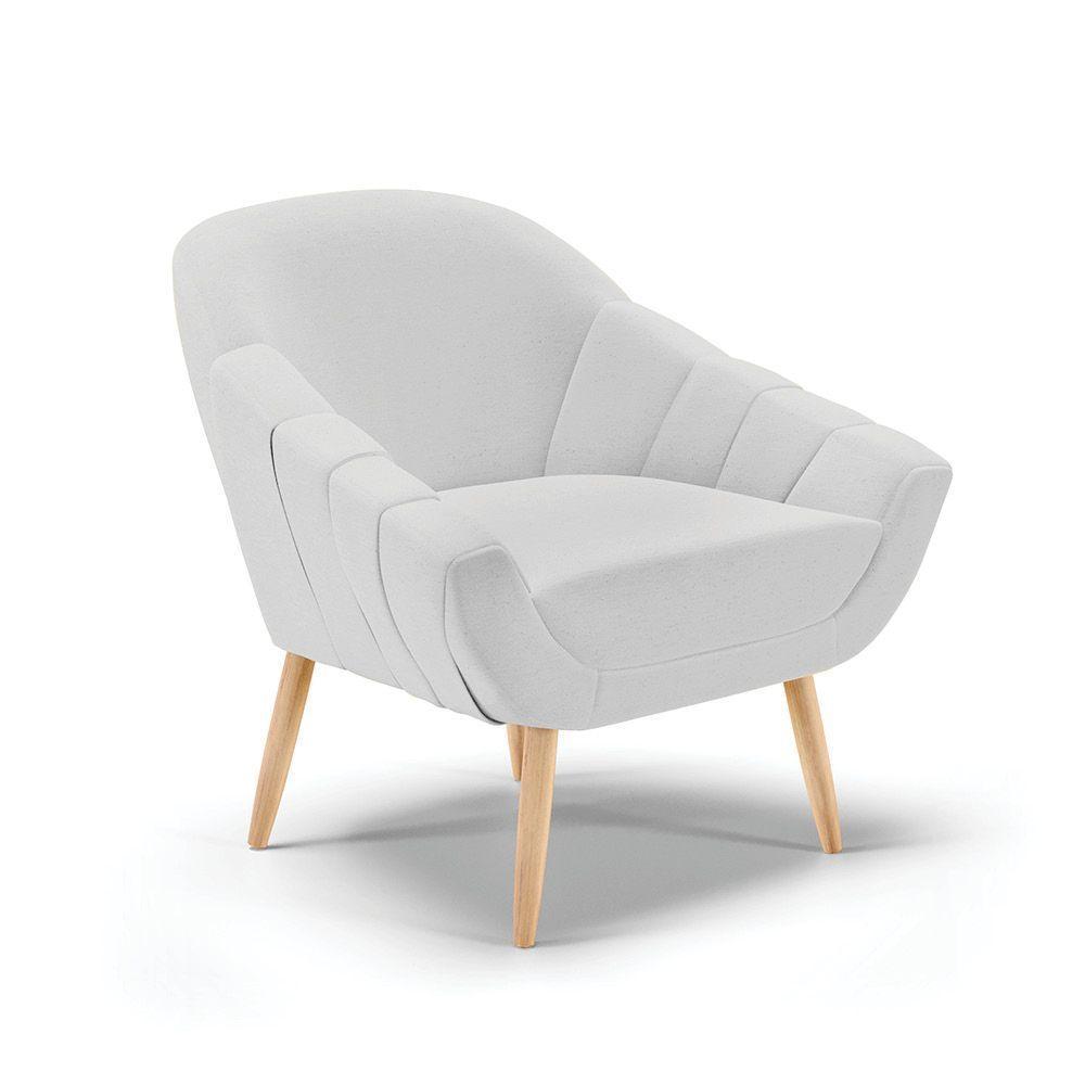 Poltrona Giovana Linho Cinza A05 Natural - 1