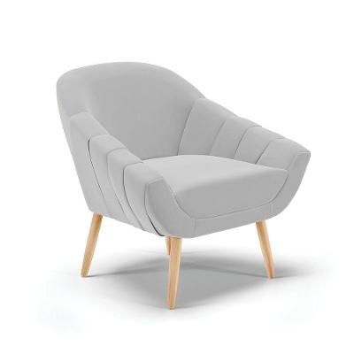 Poltrona Giovana Suede Cinza Natural