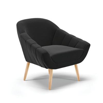 Poltrona Giovana Suede Preto Natural