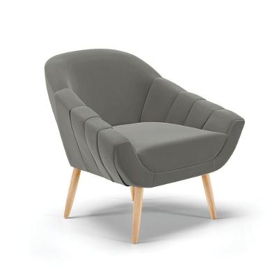 Poltrona Giovana Suede Grafite Natural