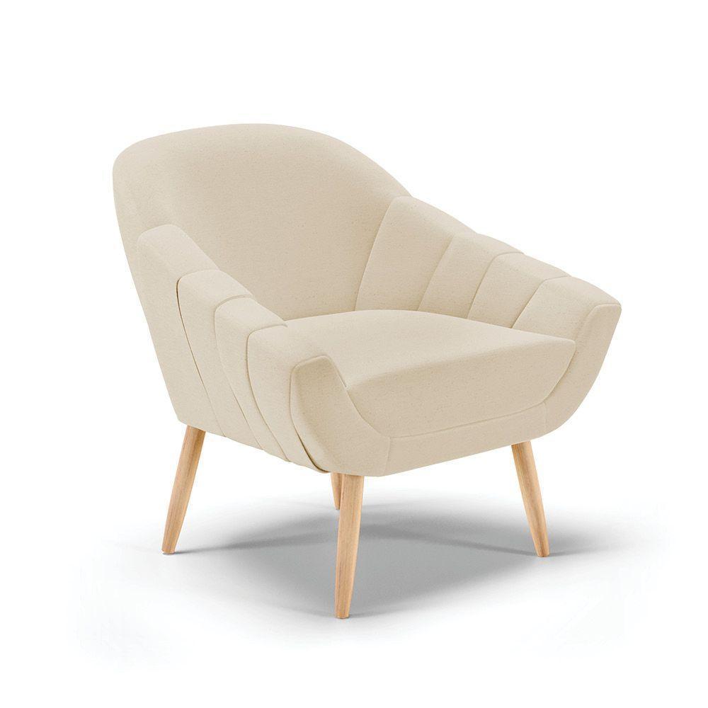 Kit 02 Poltronas Giovana Linho Areia A27 Natural - 7