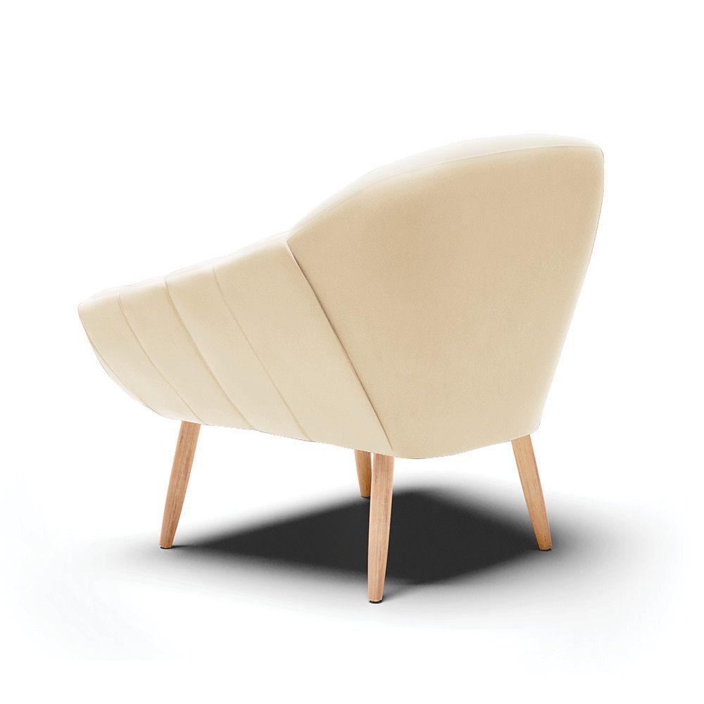 Kit 02 Poltronas Giovana Suede Natural Bege - 5