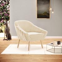 Kit 02 Poltronas Giovana Suede Natural Bege - 8