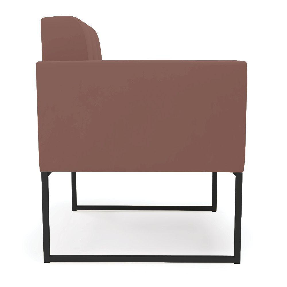 Poltrona Elisa Veludo Base Metálica Industrial Preto - D'rossi Cor Rose - 3