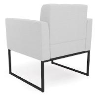 Kit 2 Poltronas Elisa Linho Base Metálica Industrial Preto - D'rossi Cor A05 Cinza - 5