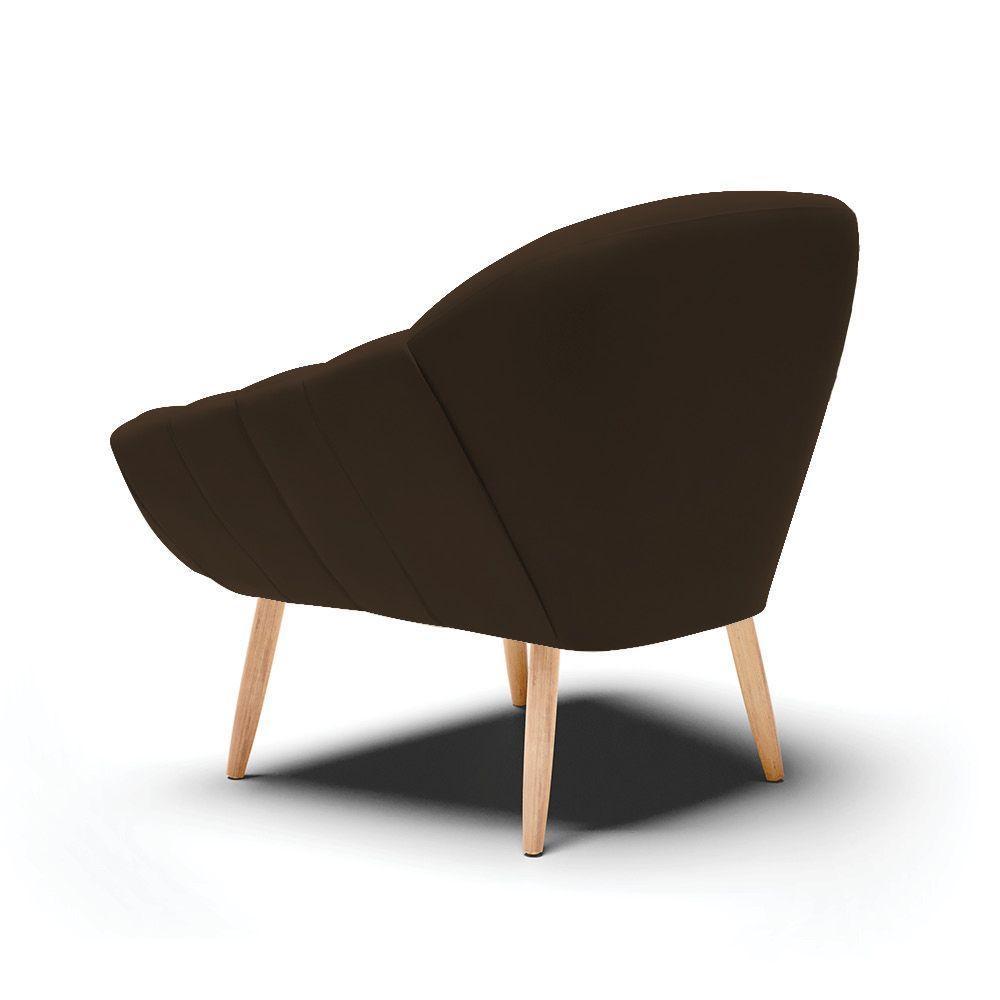 Poltrona Giovana Suede Marrom Natural - 5