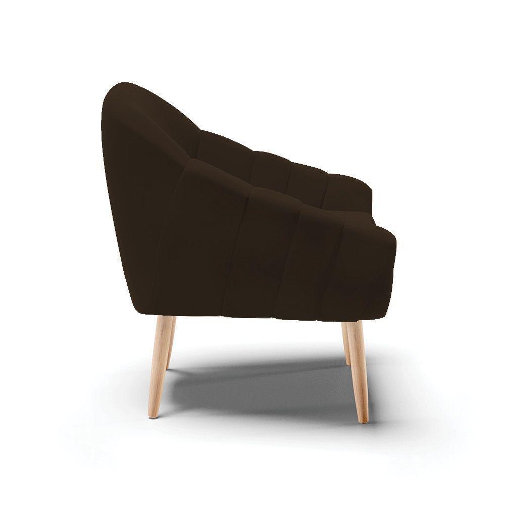 Poltrona Giovana Suede Marrom Natural - 6