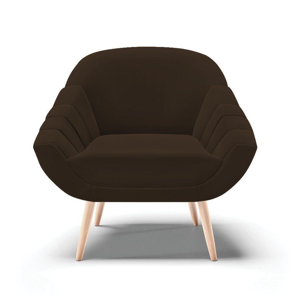 Poltrona Giovana Suede Marrom Natural - 7