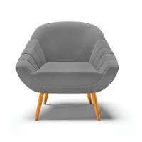 Poltrona Giovana Linho Castanho A26 Grafite - 6