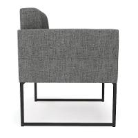 Kit 2 Poltronas Elisa Linho Base Metálica Industrial Preto - D'rossi Cor A26 Grafite - 8