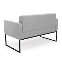 Kit 1 Sofá Namoradeira E 2 Poltronas Elisa Suede Base Metálica Industrial Preto - D'rossi Cor Cinza