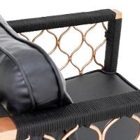 2 Poltronas Em Alumínio Bronze Corda Náutica Preta - 6