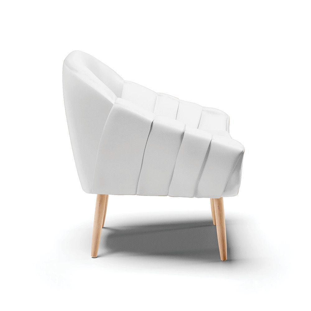 Poltrona Corino Pés Palito Natural Branco - 6