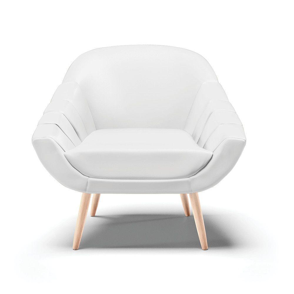 Poltrona Corino Pés Palito Natural Branco - 7